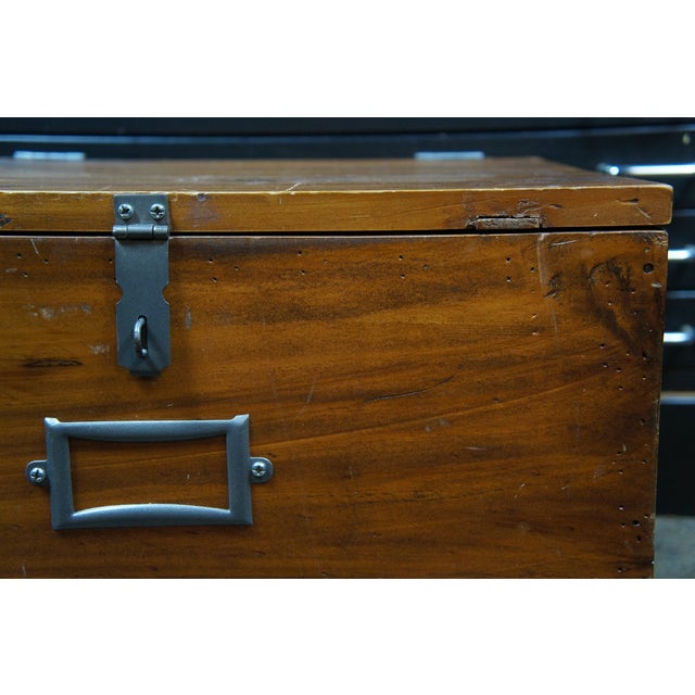 Vintage Rustic Philippines Pine Filing Box File Cabinet Chest With ...