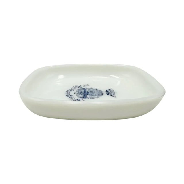 Glass Vintage 5-Star Hotel Ritz Paris Ashtray Trinket Soap Dish White Milk Glass For Sale - Image 7 of 11