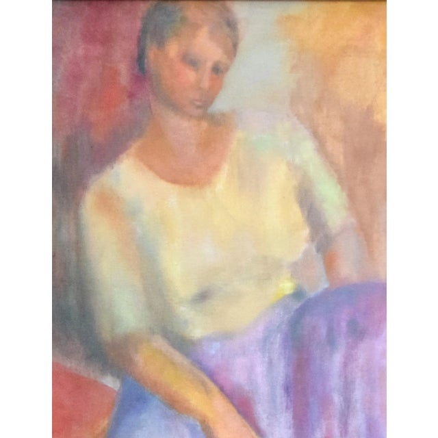 Large Vintage Fauvist Post Impressionist Portrait of a Woman C.1970s For Sale - Image 4 of 6