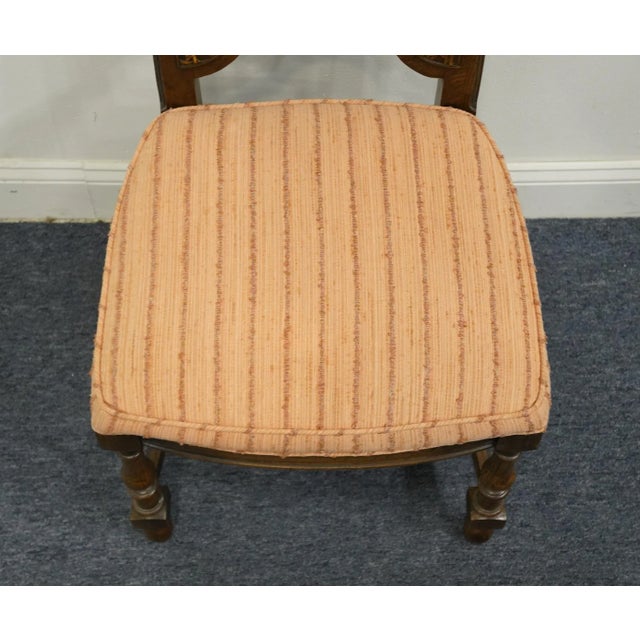 Set of 7 Antique Vintage Solid Walnut Rustic European Style Cane Back Dining Side Chairs For Sale - Image 11 of 13