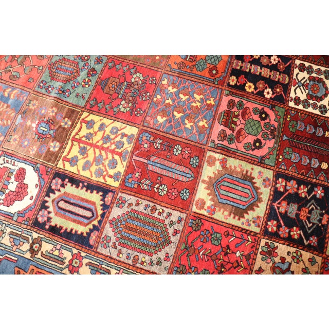 Early 20th Century Zabihi Collection Persian Bakhtiari Garden Box Rug - 10'8" x 13'6" For Sale - Image 9 of 12