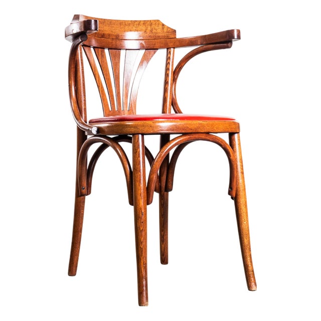 Red Upholstered Fan Back Dining Chairs, 1970s, Set of 8 For Sale