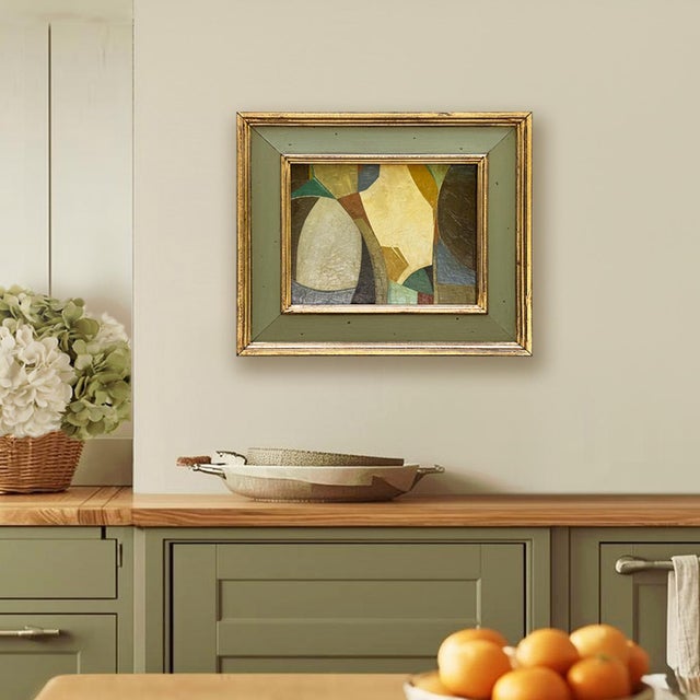 This is a new abstract color-block oil painting exploring neutral colors and shapes. The oil painting is done on a...