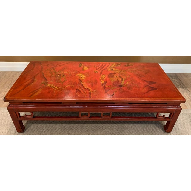 Mid 20th Century Vintage Chinese Red Lacquer Coffee Table Chairish