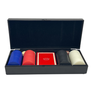 Vintage Poker Chips & Playing Card Case