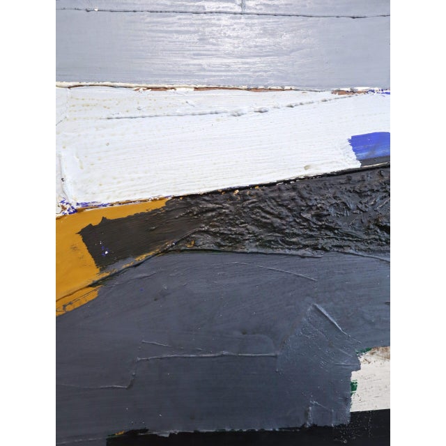 Mid-Century Modern 'Blue Echoes' Vintage Original Abstract Oil Painting by Swedish Artist Hans Osswald (1919-1983), Framed For Sale - Image 9 of 15