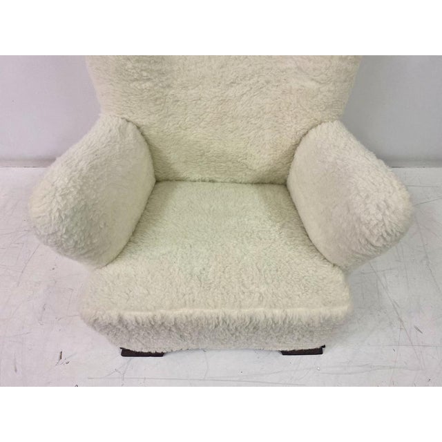 Danish Lamb's Wool Armchair, 1950s For Sale - Image 11 of 14