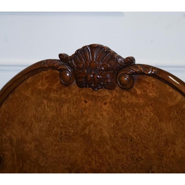 Art Deco English Burr Walnut Vono Bedstead Frame Queen Anne, 1930s For Sale - Image 6 of 16