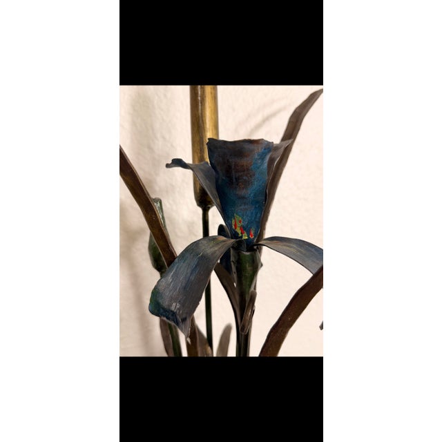 Authentic Signed C. Jeré Mid-Century Modern Brutalist Calla Lily Metal Sculpture For Sale In Houston - Image 6 of 12