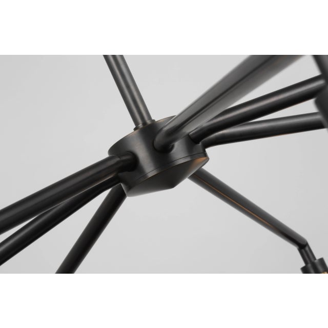 Modern Kelly Wearstler for Visual Comfort Signature Appareil 30" Low Profile Chandelier in Bronze For Sale - Image 3 of 4