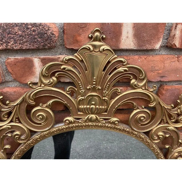 Louis XVI Style Italian Brass Console & Mirror For Sale - Image 4 of 8