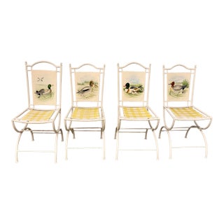 Duck Motif Hand Painted Chairs Set/4 For Sale