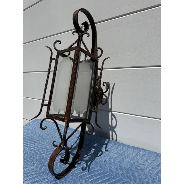 Vintage Gothic/Spanish Revival Exterior Wall Scone For Sale - Image 9 of 12