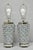 Metal Contemporary Modern Gray Porcelain Leaf Leaves Chrome Table Lamps - A Pair For Sale - Image 7 of 17