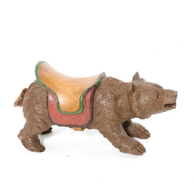Wood Hand-Carved Fruitwood Black Forest Bear, Germany, 1920s For Sale - Image 7 of 7
