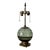 Petite 1930s Art Deco Smoke Blue-Green-Grey Art Glass Table Lamp With Patinated Metal Base For Sale