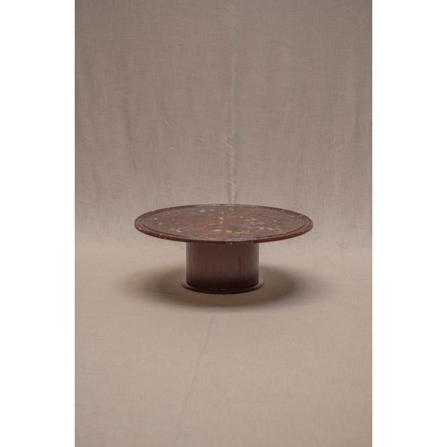 Mid-Century Modern Coffee Table with Red Marble Top and Burgundy Lacquered Base, 1970s For Sale - Image 13 of 16