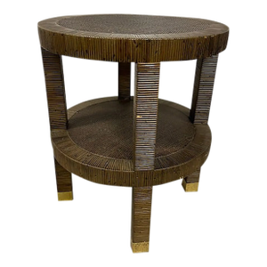 Bielecky Brothers Cane Rattan Woven Wrapped Table
