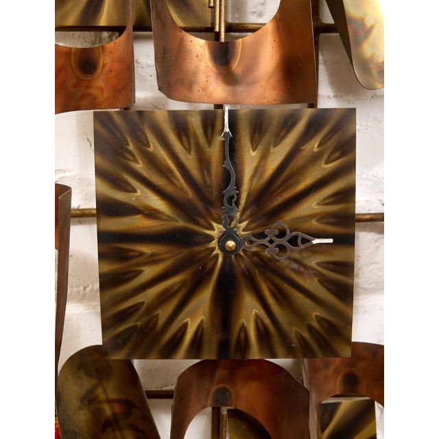 Mid-Century Modern 20thC .Mid-Century Modern Brutalist Wall Sculpture Is a Copper and Brass Art Piece Styled After Curtis Jere. For Sale - Image 3 of 11