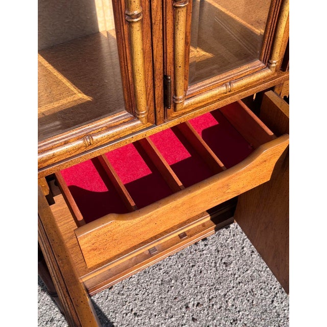 Wood Hollywood Regency Stanley Faux Bamboo Hutch For Sale - Image 7 of 10