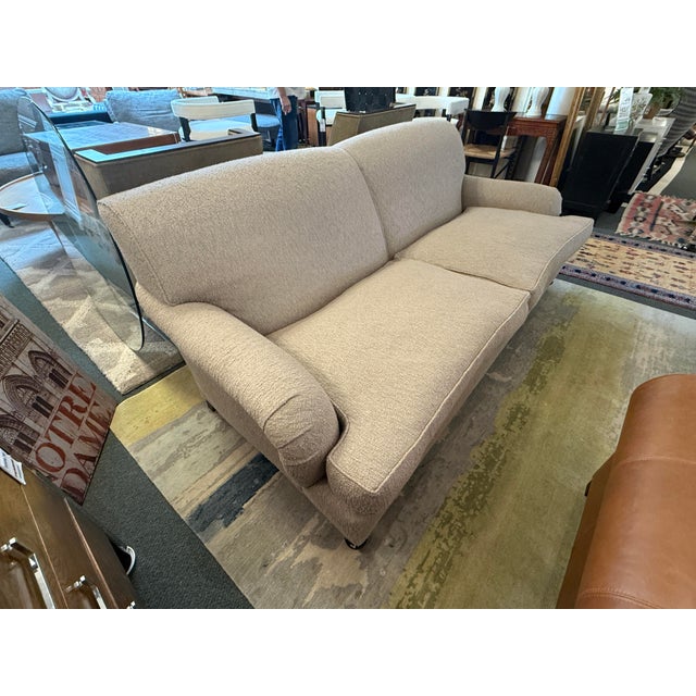 Early 21st Century J. Fitzgerald English Traditional Rolled Arm Sofa on Casters For Sale - Image 5 of 12