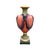 A vintage painted composition urn with draped swag motifs and rams heads in black relief. Originally a lamp but currently...