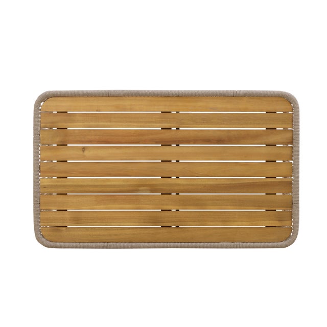 Alpine Teak Outdoor Collection Beige Rope Coffee Table For Sale In Chicago - Image 6 of 10