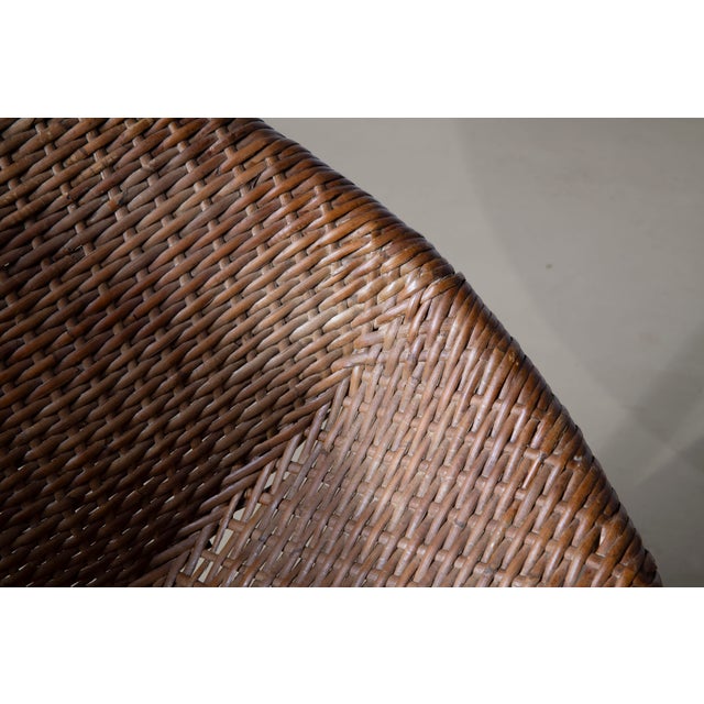 Wood Mid-Century Modern Woven Rattan and Metal Cone Chairs, Italy, 1950s, Set of 2 For Sale - Image 7 of 10
