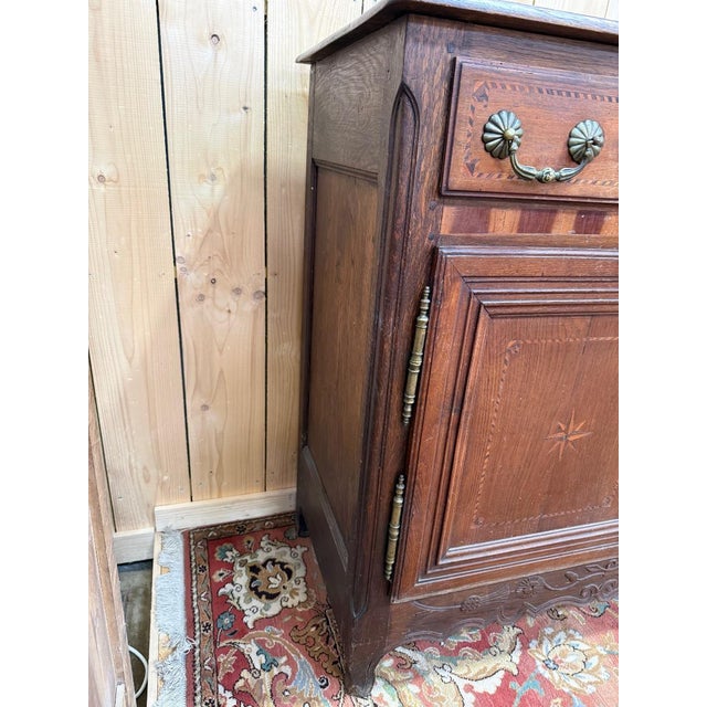 Large Louis XV Sideboard in Oak with Marquetry For Sale - Image 6 of 10