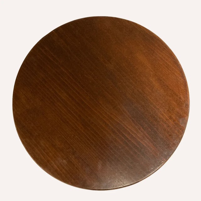 Brown Dutch Bamboo and Oak Modernist Brutalist Side Table, 1970s For Sale - Image 8 of 11