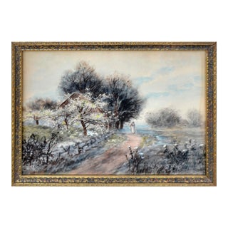 Turn of the Century Figurative Landscape by F. S. Mediary For Sale