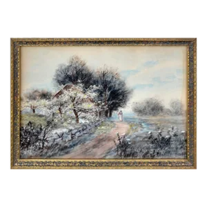 Turn of the Century Figurative Landscape by F. S. Mediary