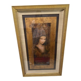 Late 20th Century Csaba Markus “Lucia” Limited Edition Signed Serigraph Ap 6/46 – Gilt Frame, Float Mounted [Cb] For Sale