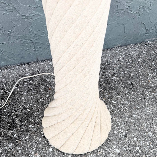 1980s Postmodern Pink and Green Speckled Swirl Floor Lamp For Sale - Image 5 of 6