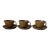 1960s Ceramano Epsilon West German Pottery Cups & Saucers by Karl Leutner – Set of 3 For Sale