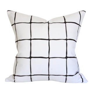 Painted Check Ink Pillow Cover 17" For Sale