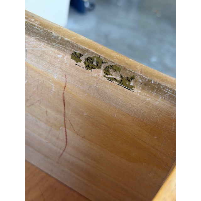 Brown Heywood Wakefield Maple Desk Mid Century Modern 1950s Sculpted Drawer Pulls For Sale - Image 8 of 10