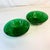 Bottle Green 1940s Vintage Art Deco Boho Chic Indiana Glass Co Pressed Glass Serving Bowls - A Pair. For Sale - Image 8 of 9