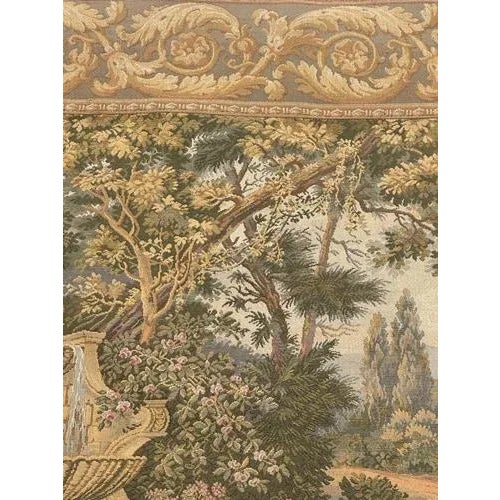 Vintage French Jacquard Tapestry with Fountain Motif, 1980s For Sale - Image 10 of 18