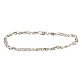 18kw Diamond Cut Bead and Bar Braided Bracelet For Sale