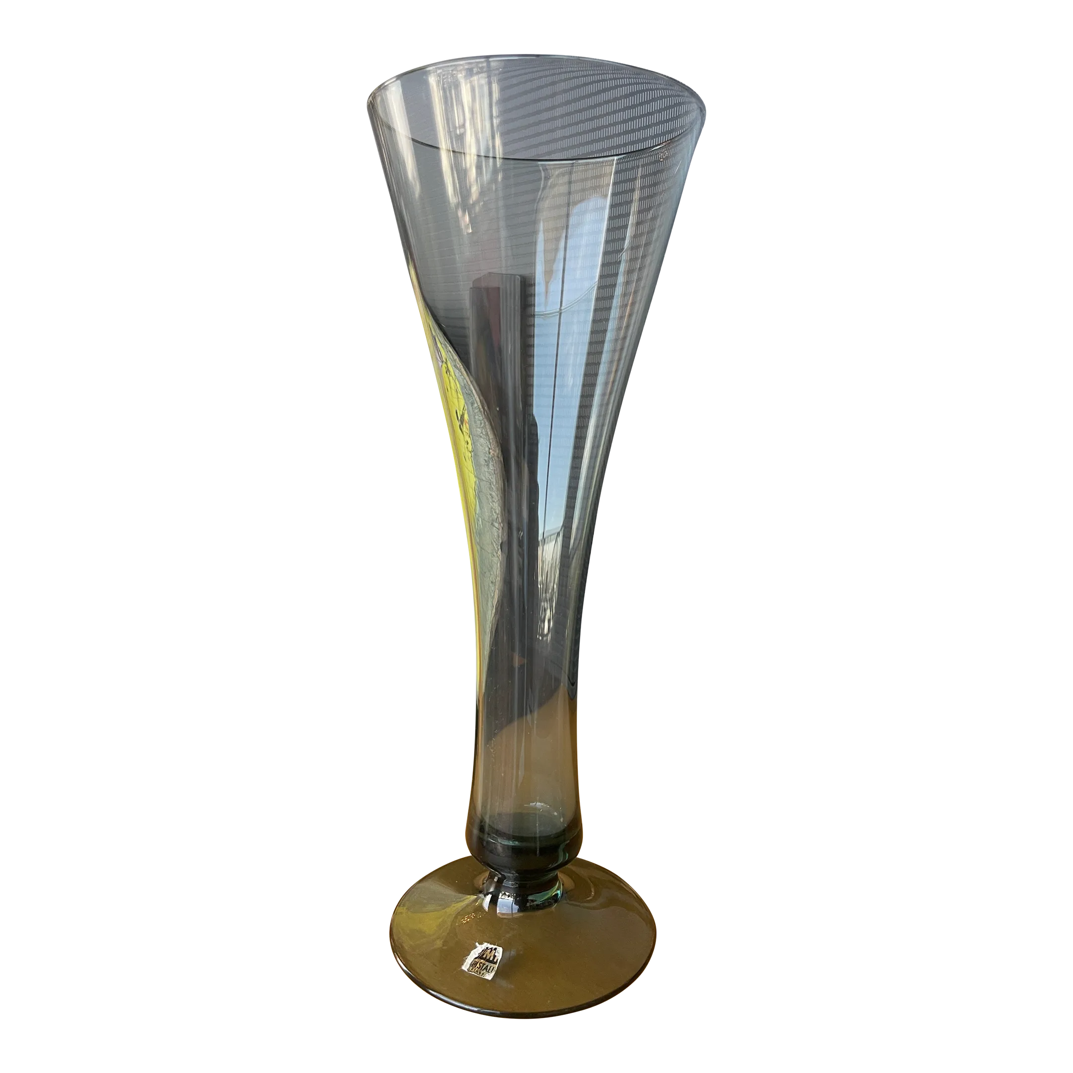 1950s Wilhelm Wagenfeld Marked Tourmaline Glass Vase Wmf Wvz 453