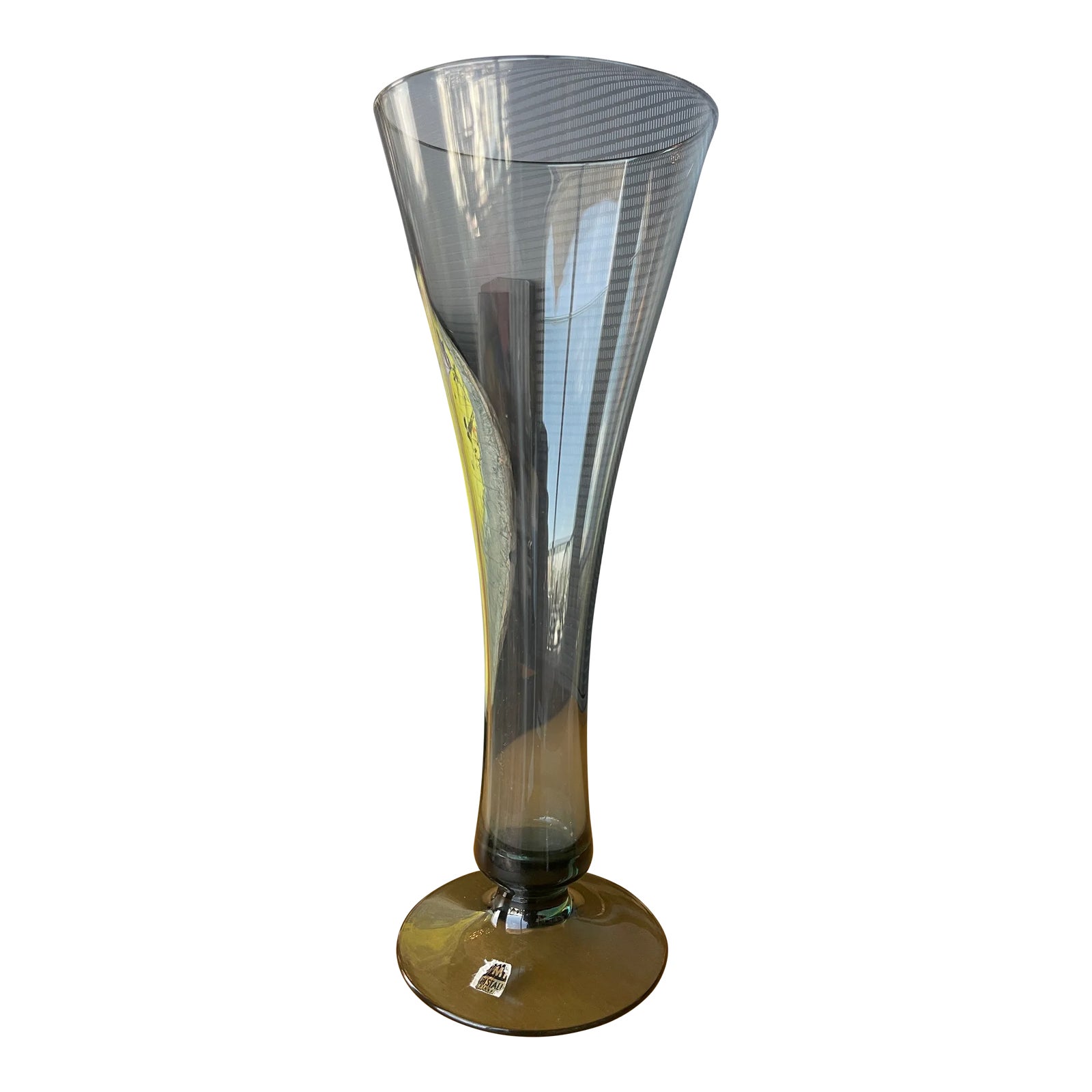 1950s Wilhelm Wagenfeld Marked Tourmaline Glass Vase Wmf Wvz 453