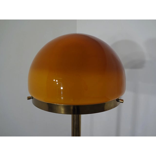 Brown Brass & Glass Floor Lamp, 1970s For Sale - Image 8 of 18