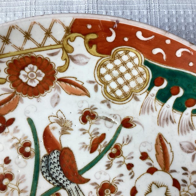 Antique Rare 19th C. Gulin Brothers Factory Hand Painted Porcelain Plate, Marked For Sale - Image 4 of 11