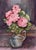 Vibrant and charming watercolor still-life of a bouquet of pink roses by Nancy Martin (English-American, 1906-2000)....