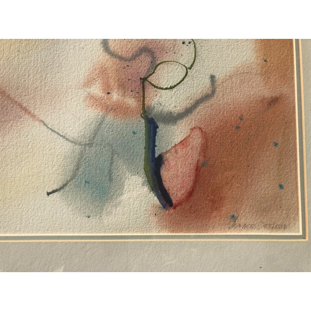 1970s Vintage Frances DesLoge Abstract Watercolor Painting For Sale In Los Angeles - Image 6 of 6