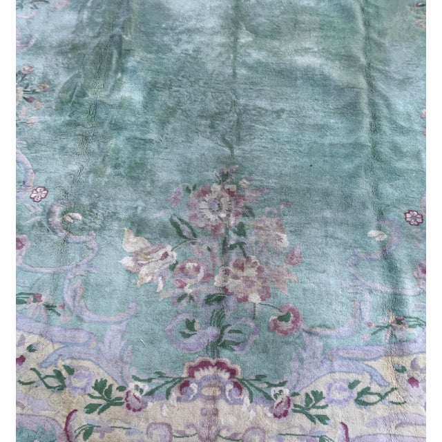 Textile Mid 20th Century Vintage/Antique Art Deco Chinese Oriental Carpet Over Size 11'8 X 19'8" For Sale - Image 7 of 12