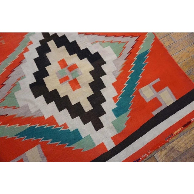 Red 1930s Red Small Antique Tribal Geometric Native American Navajo Flat Weave Rug For Sale - Image 8 of 12