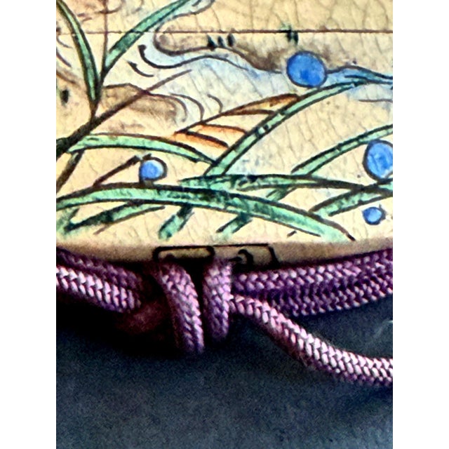 Rare Japanese Ceramic Glazed Inro with Ojime and Netsuke Ogata Kenzan Edo Period For Sale - Image 12 of 14