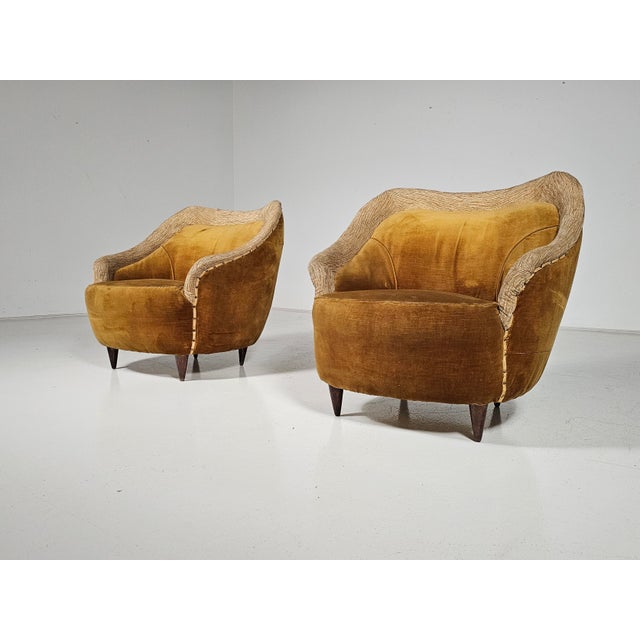 Set of Mid-Century Modern Lounge Chairs in the style of Gio Ponti, Italy, 1950s For Sale - Image 9 of 15
